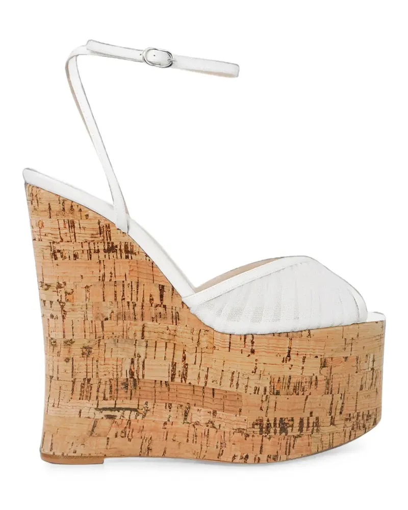 Andrea Wazen Bardot Wedge-Sandalen 150mm - Weiß Weiß