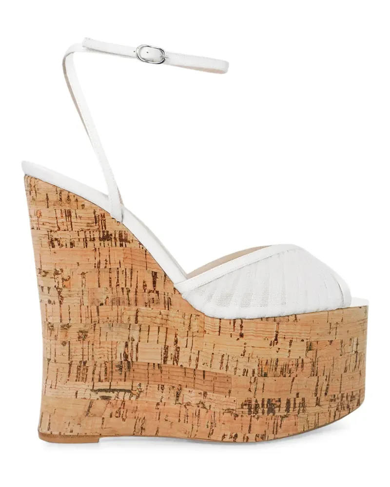 Andrea Wazen Bardot Wedge-Sandalen 150mm - Weiß Weiß