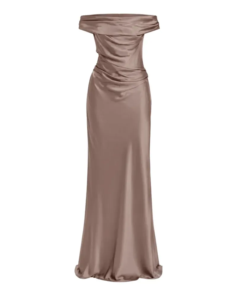 The Sei Bardot draped maxi gown - Braun Braun