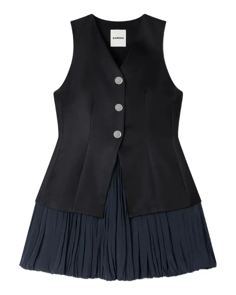 Sandro Ärmelloses Kleid im Layering-Look - Schwarz Schwarz