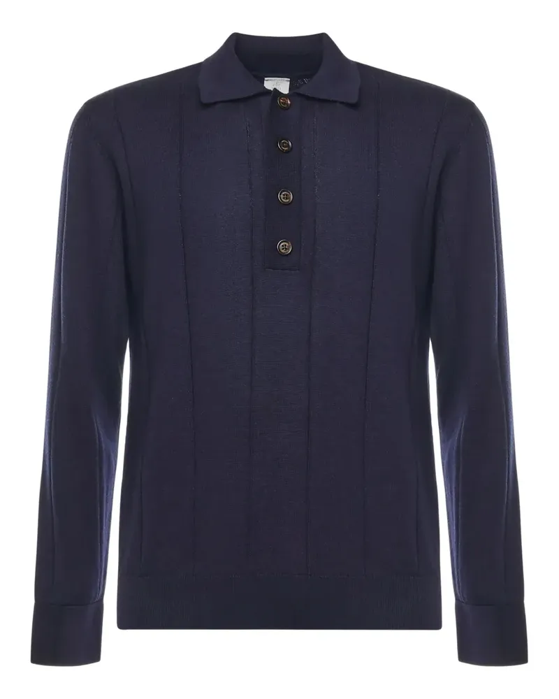 Eleventy Gestricktes Poloshirt - Blau Blau