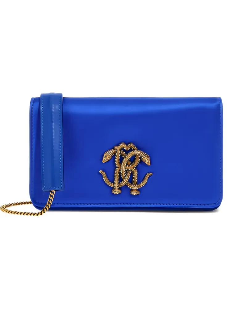 Roberto Cavalli Schultertasche mit Kettendetail - Blau Blau