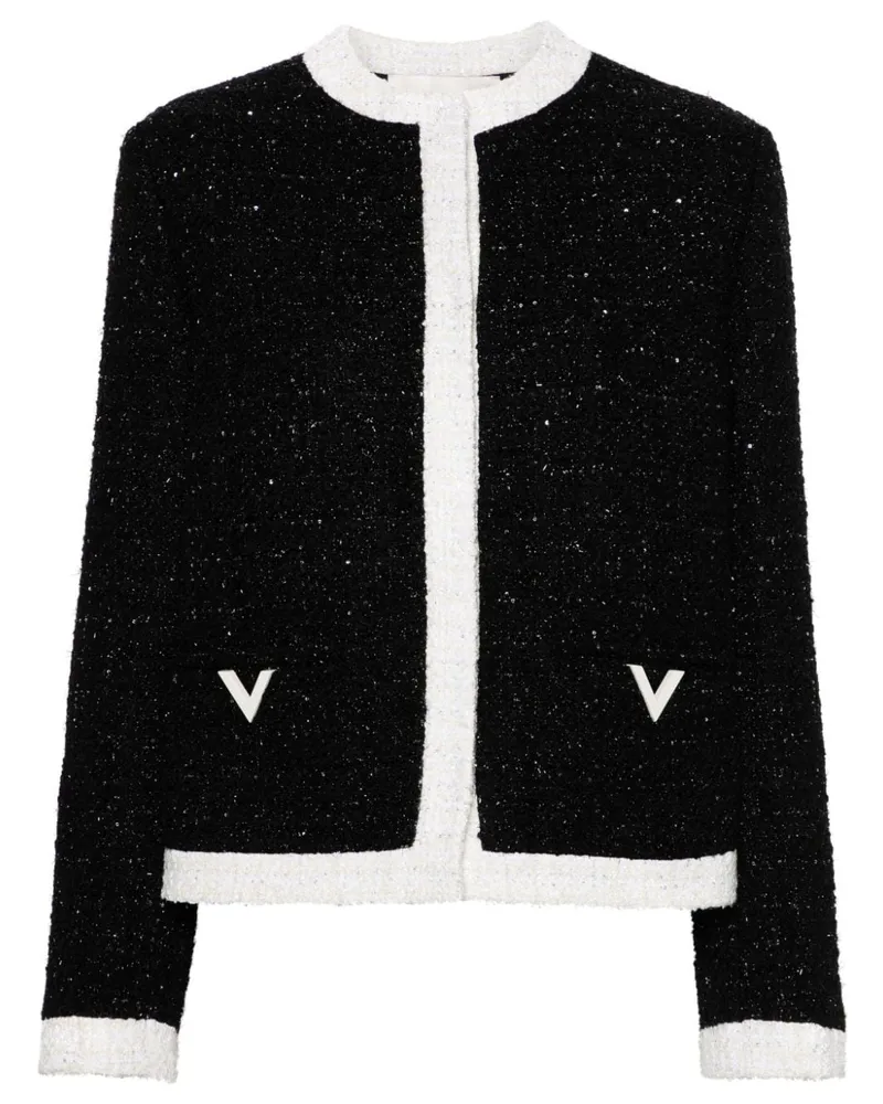 Valentino Garavani Tweed-Jacke mit Pailletten - Schwarz Schwarz