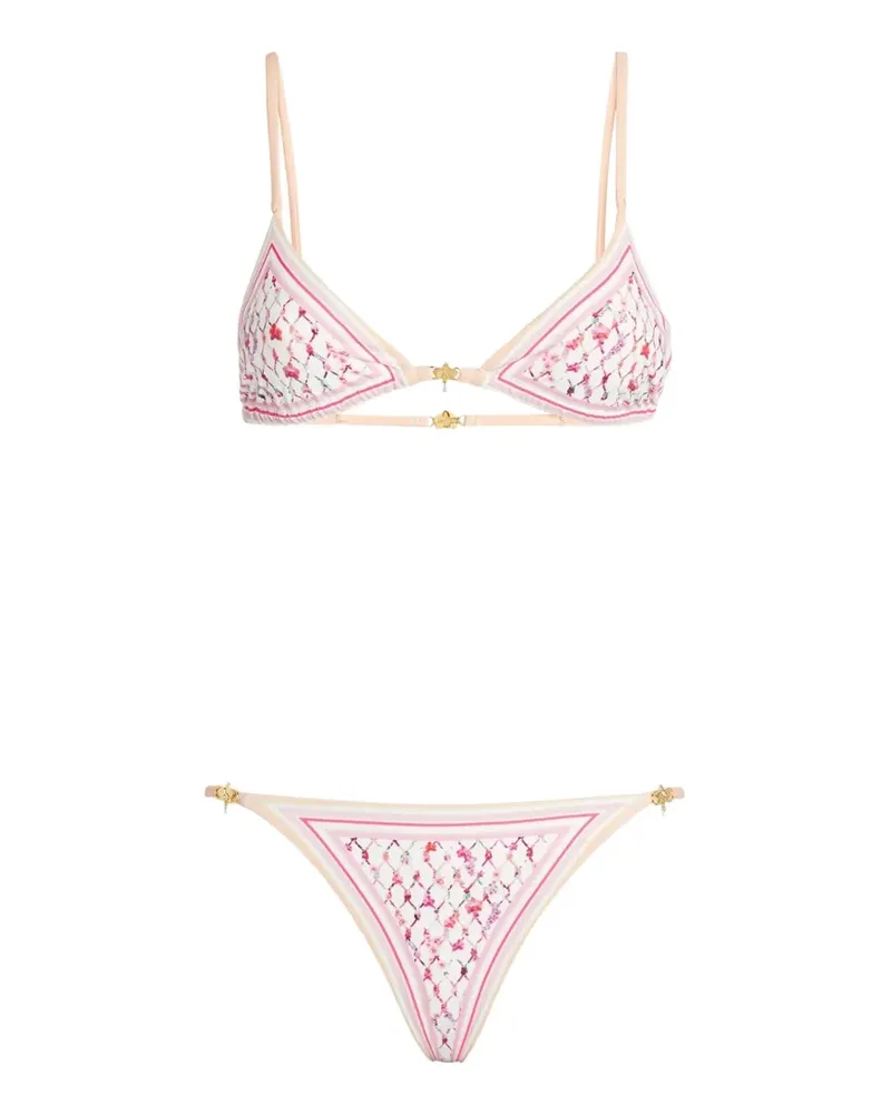 Genny Bikinioberteil mit Blumenapplikation - Rosa Rosa