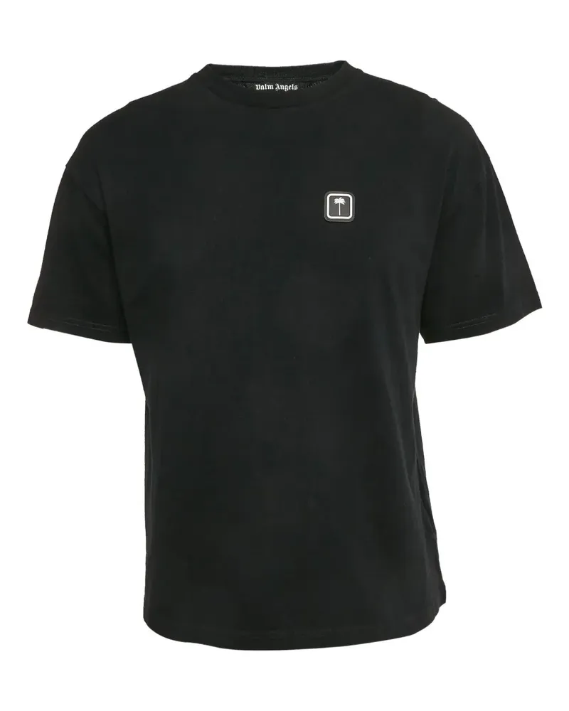 Palm Angels T-Shirt mit Palmen-Patch - Schwarz Schwarz