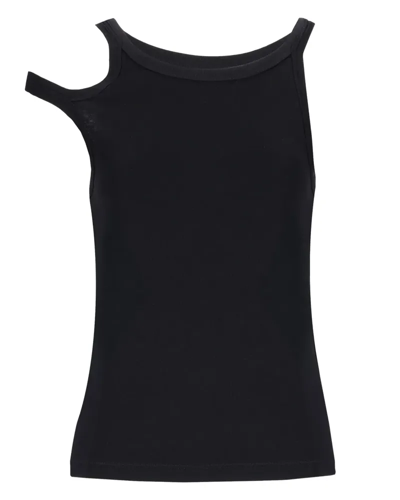 Laneus Asymmetrisches Trägershirt - Schwarz Schwarz
