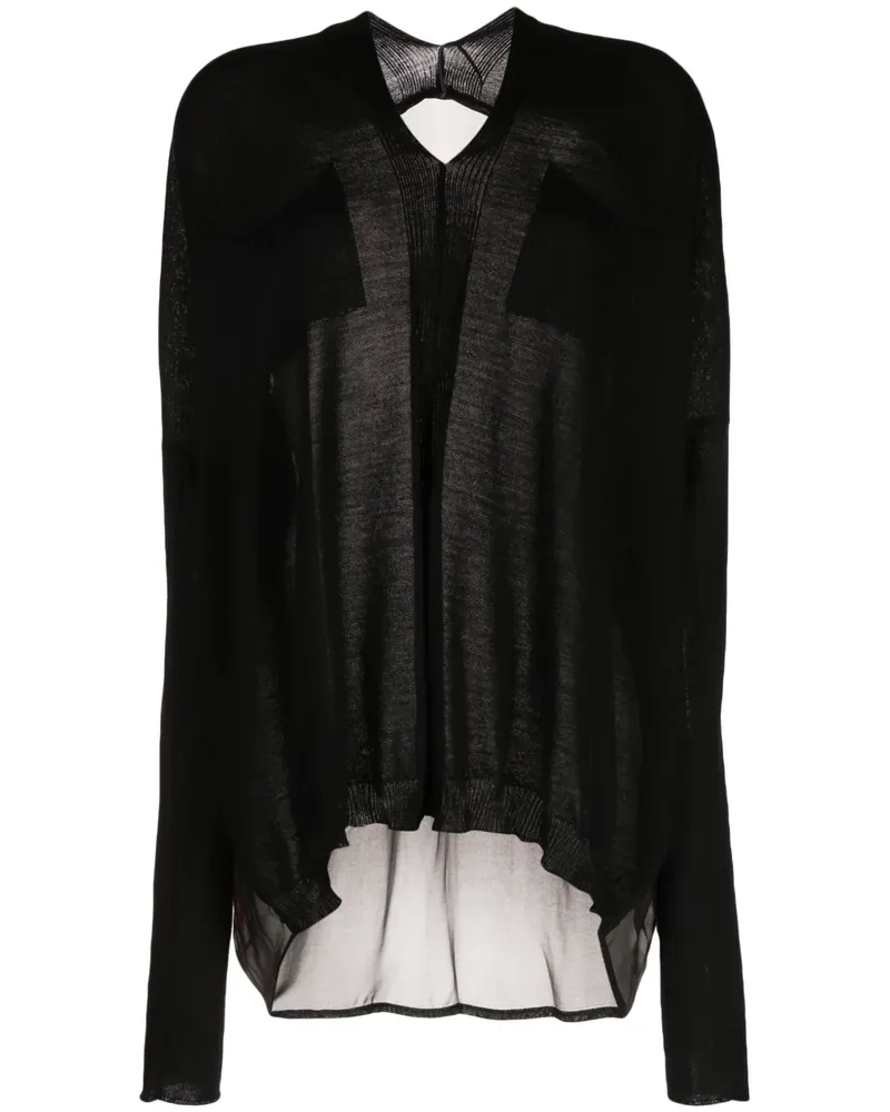 Masnada Bluse mit abstraktem Print - Schwarz Schwarz