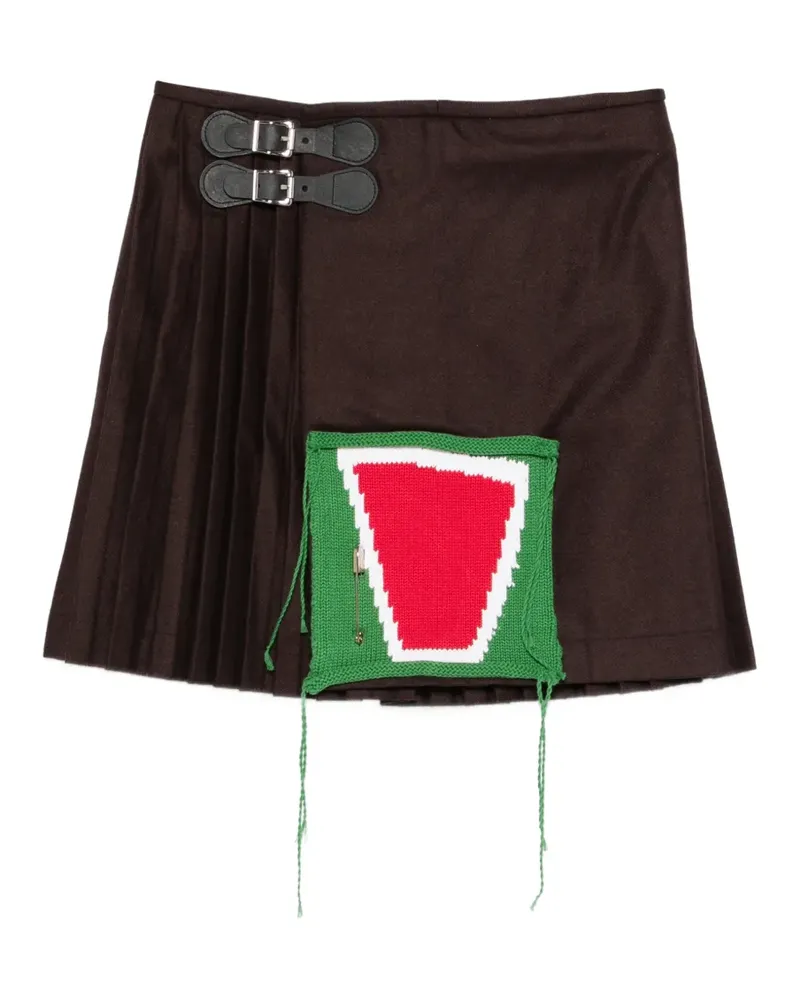 Charles Jeffrey Loverboy Gestrickter Kilt-Minirock mit Falten - Braun Braun