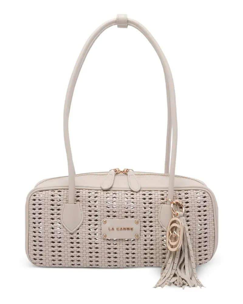LA CARRIE woven zipped shoulder bag - Nude Nude
