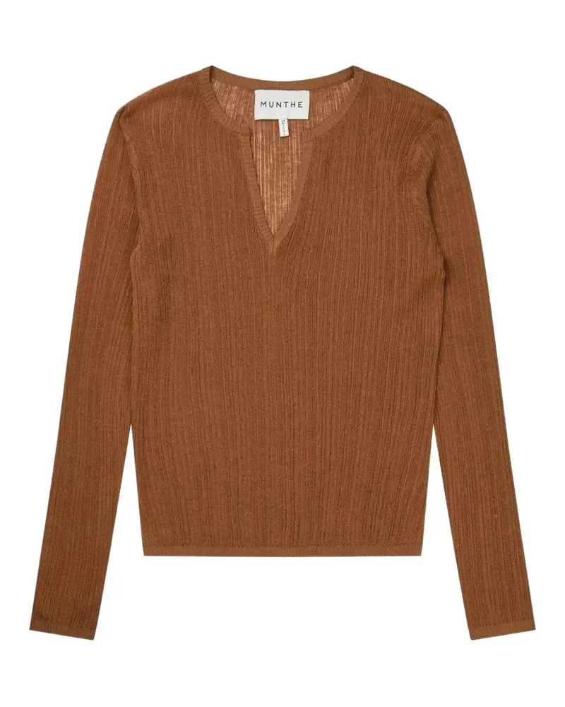 MUNTHE Nyra Pullover aus geripptem Strick - Braun Braun