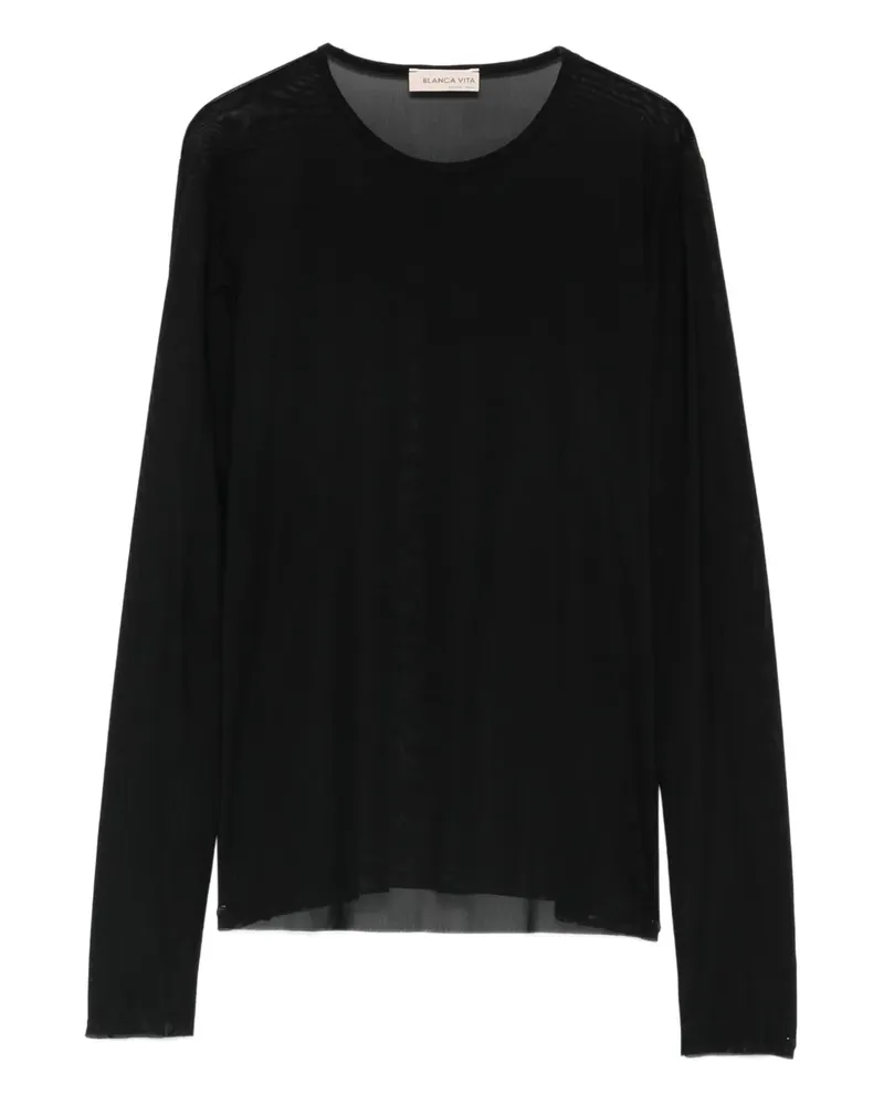 Blanca long-sleeve crew-neck top - Schwarz Schwarz