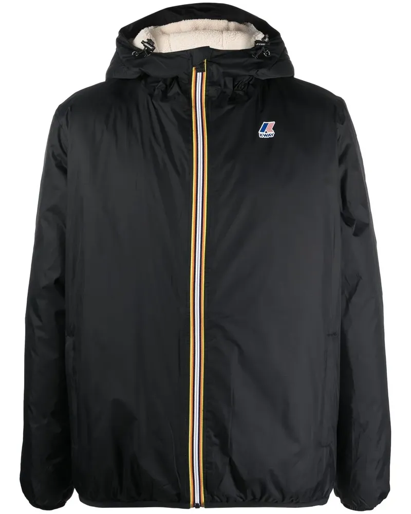 K-Way Windbreaker mit Kapuze - Schwarz Schwarz