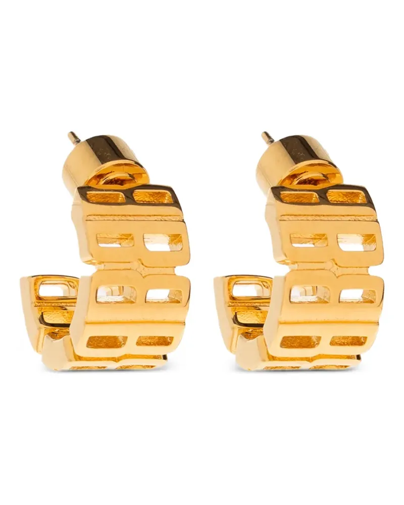 Balenciaga Nano Ohrringe mit Logo - Gold Gold
