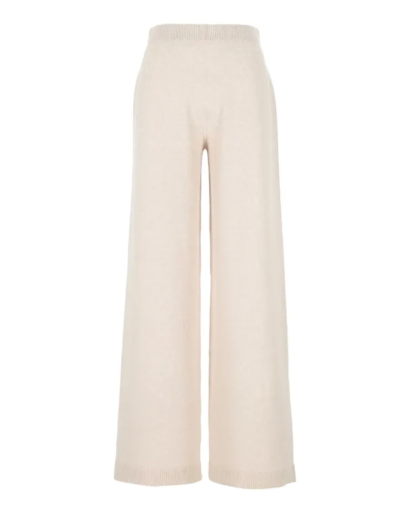 D.EXTERIOR fine-knit wide-leg trousers - Weiß Weiß