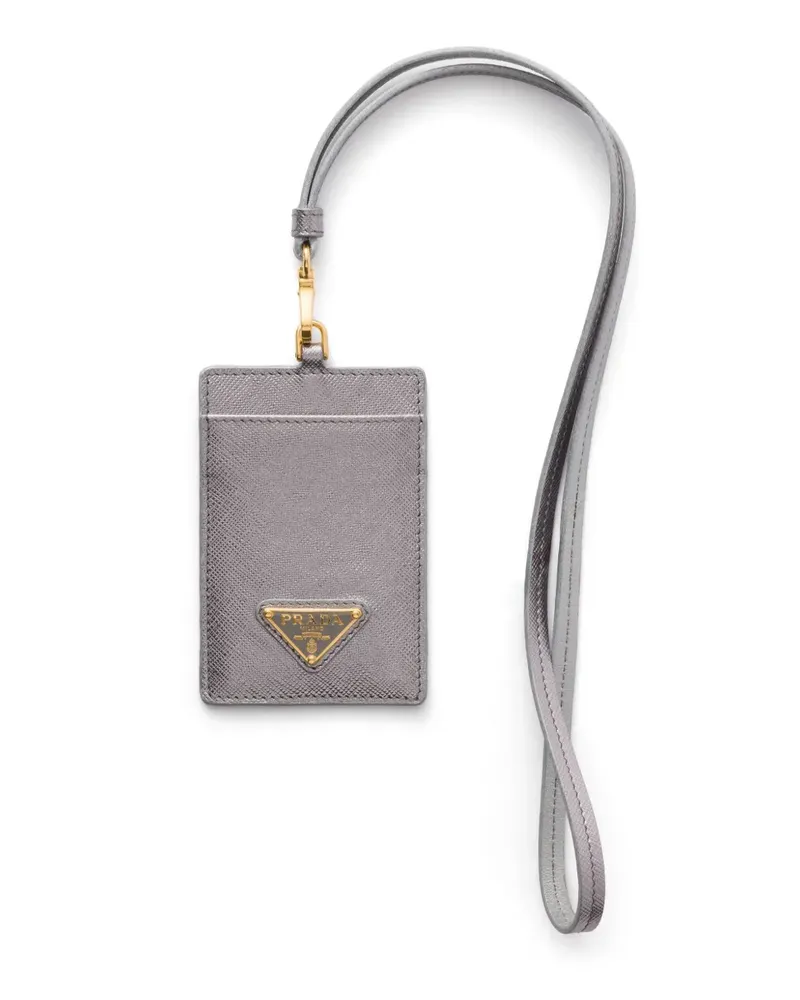 Prada Ausweisetui mit Triangel-Logo - Grau Grau