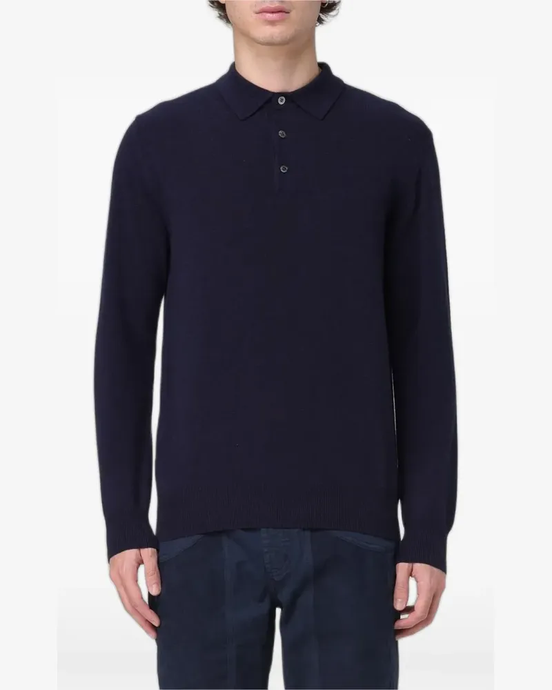 XC Gestricktes Poloshirt - Blau Blau