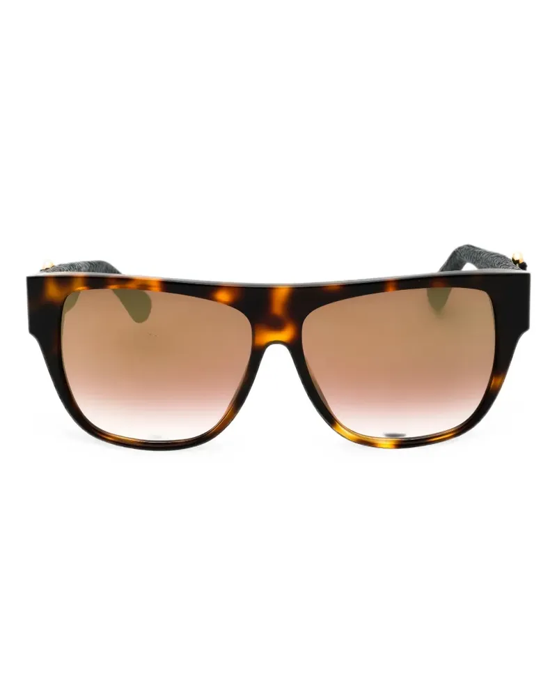 Roberto Cavalli tortoiseshell-effect geometric-frame sunglasses - Braun Braun