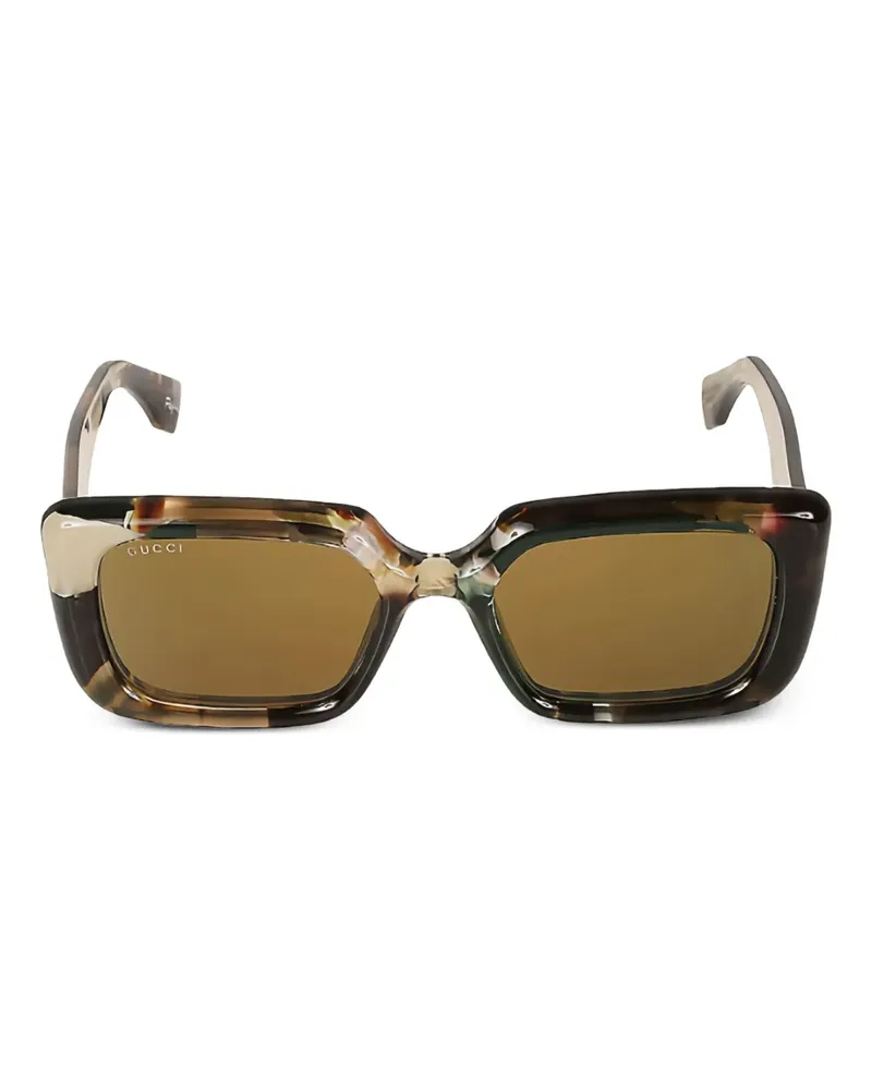 Gucci Sonnenbrille mit eckigem Gestell - Grün Grün