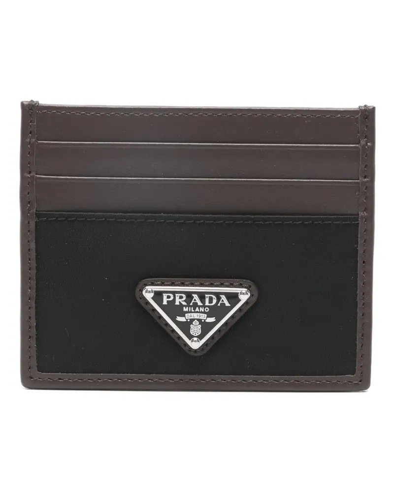 Prada logo-plaque card holder - Schwarz Schwarz