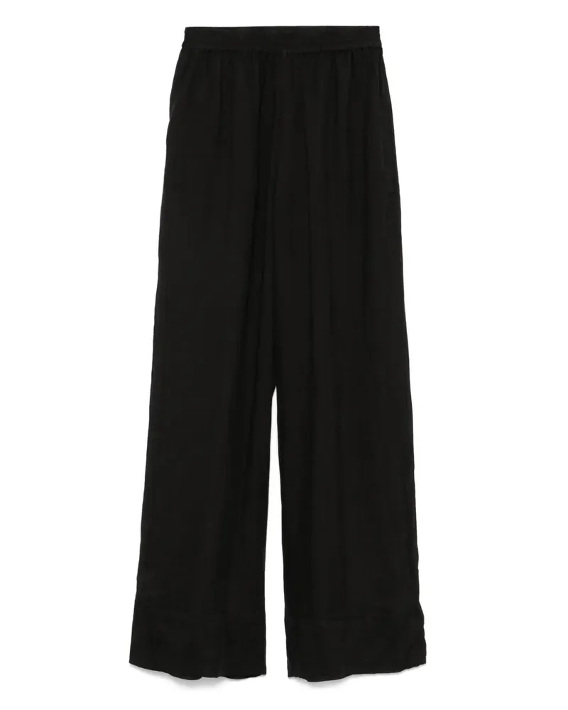 FISICO-Cristina Ferrari Hose mit Slub-Struktur - Schwarz Schwarz