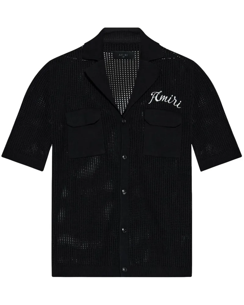 Amiri Hemd mit Logo-Stickerei - Schwarz Schwarz