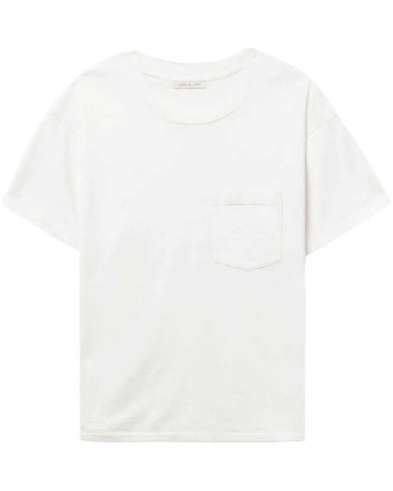 John Elliott + Co T-Shirt mit Brusttasche Weiß