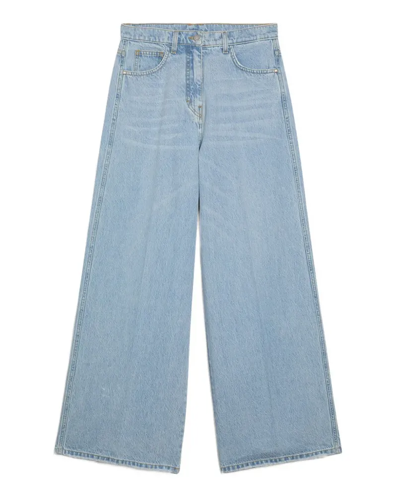 Momoni Schlagjeans mit 5 Taschen - Blau Blau