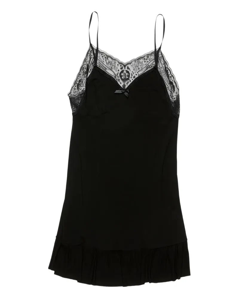 Acne Studios lace-trim mini dress - Schwarz Schwarz