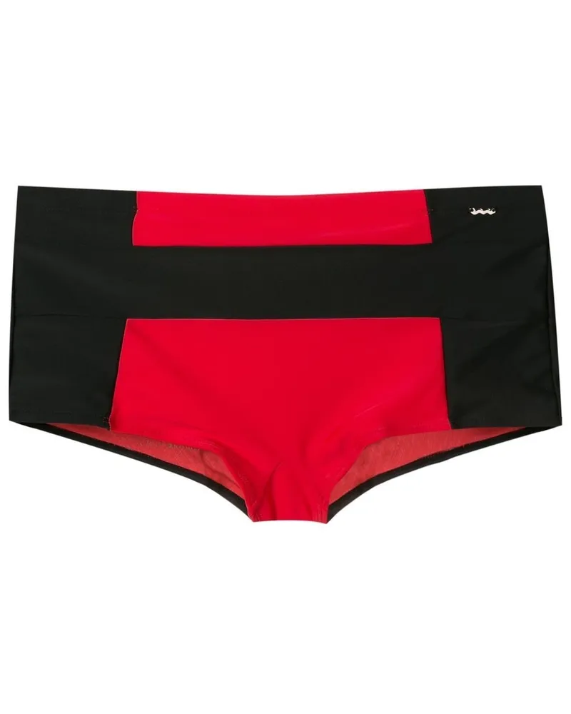 Amir Slama Badehose in Colour-Block-Optik - Schwarz Schwarz