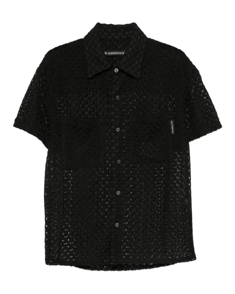 Andersson Bell Hemd mit Lochstrickmuster - Schwarz Schwarz