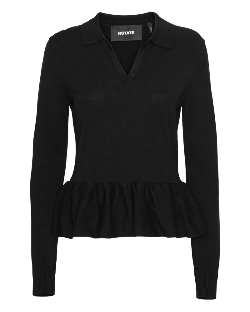 ROTATE Birger Christensen peplum knit top - Schwarz Schwarz