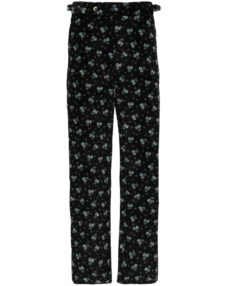 BODE Cordsakko mit Blumenmuster - Schwarz Schwarz