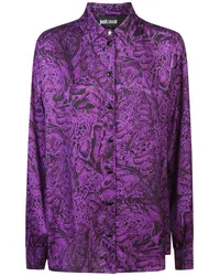 Just Cavalli Hemd mit Animal-Print Violett