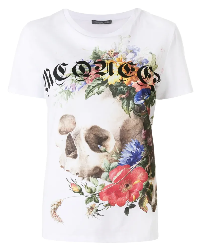 Alexander McQueen T-Shirt mit Totenkopf-Print - Weiß Weiß