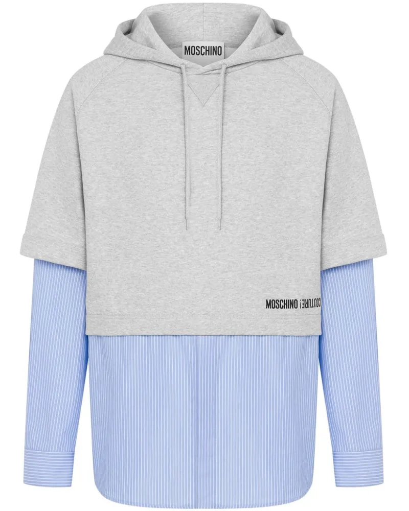 Moschino Hoodie im Layering-Look - Grau Grau