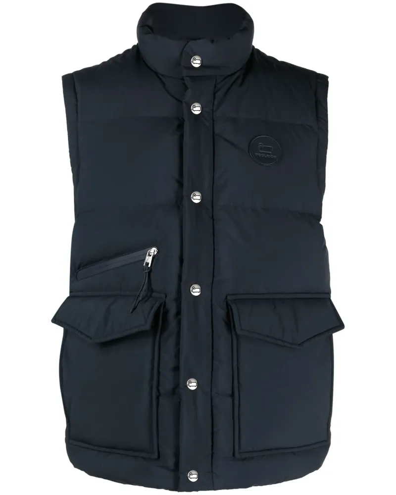 Woolrich Gefütterte Weste mit Stehkragen - Blau Blau