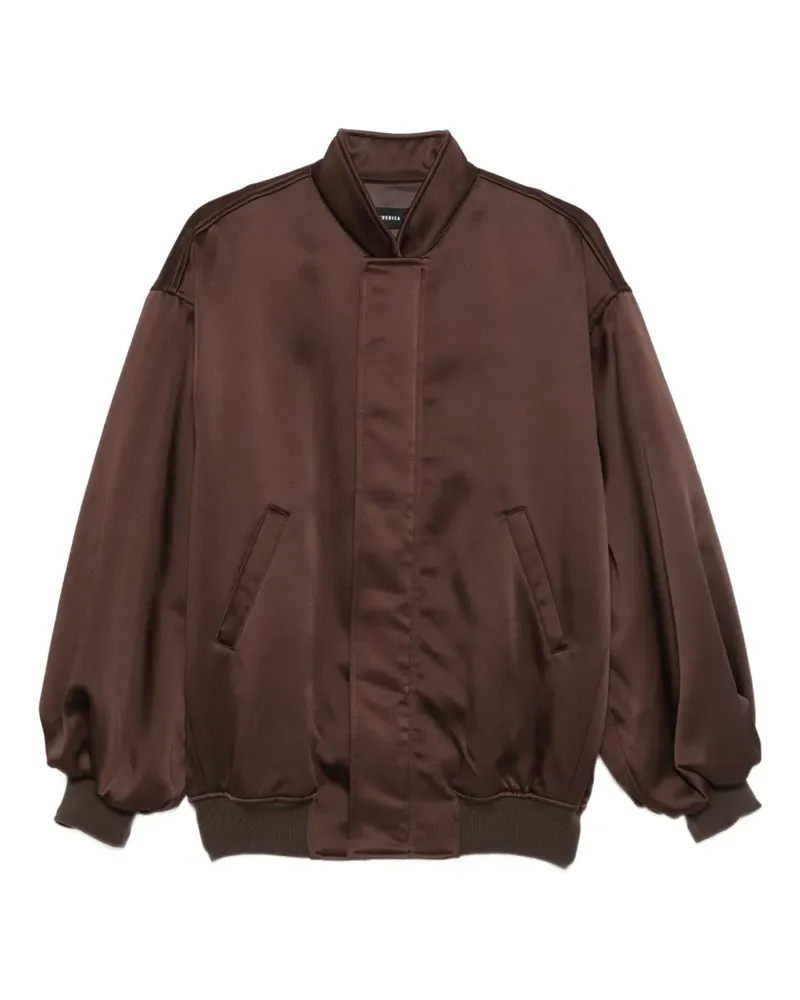 Federica Tosi satin-finish oversized bomber jacket - Braun Braun