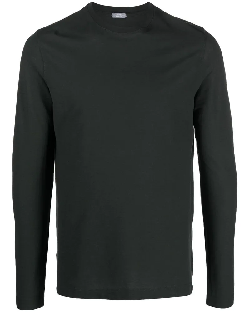 Zanone Klassisches Langarmshirt - Grün Grün