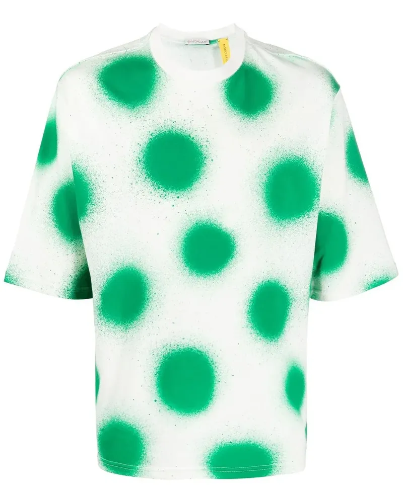 Moncler Kurzärmeliges T-Shirt mit Polka Dots - Grün Grün