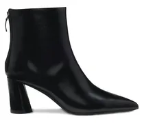 Spitze Stiefel mit Blockabsatz - Schwarz