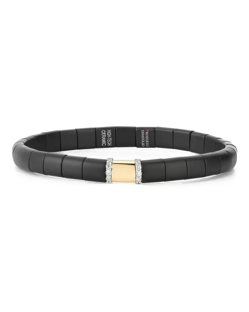 Roberto Demeglio 18kt Ceramic Pura Weiß- und Gelbgoldarmband mit Diamanten - Schwarz Schwarz