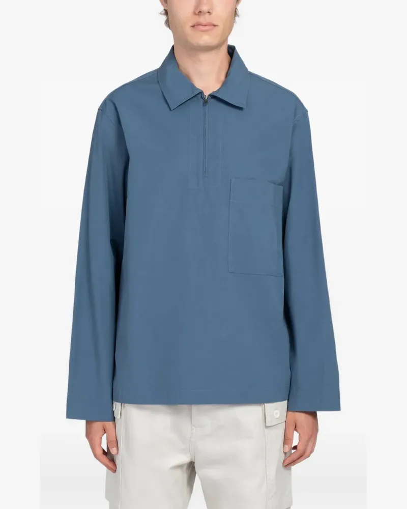 Margaret Howell half-zip long-sleeve shirt - Blau Blau