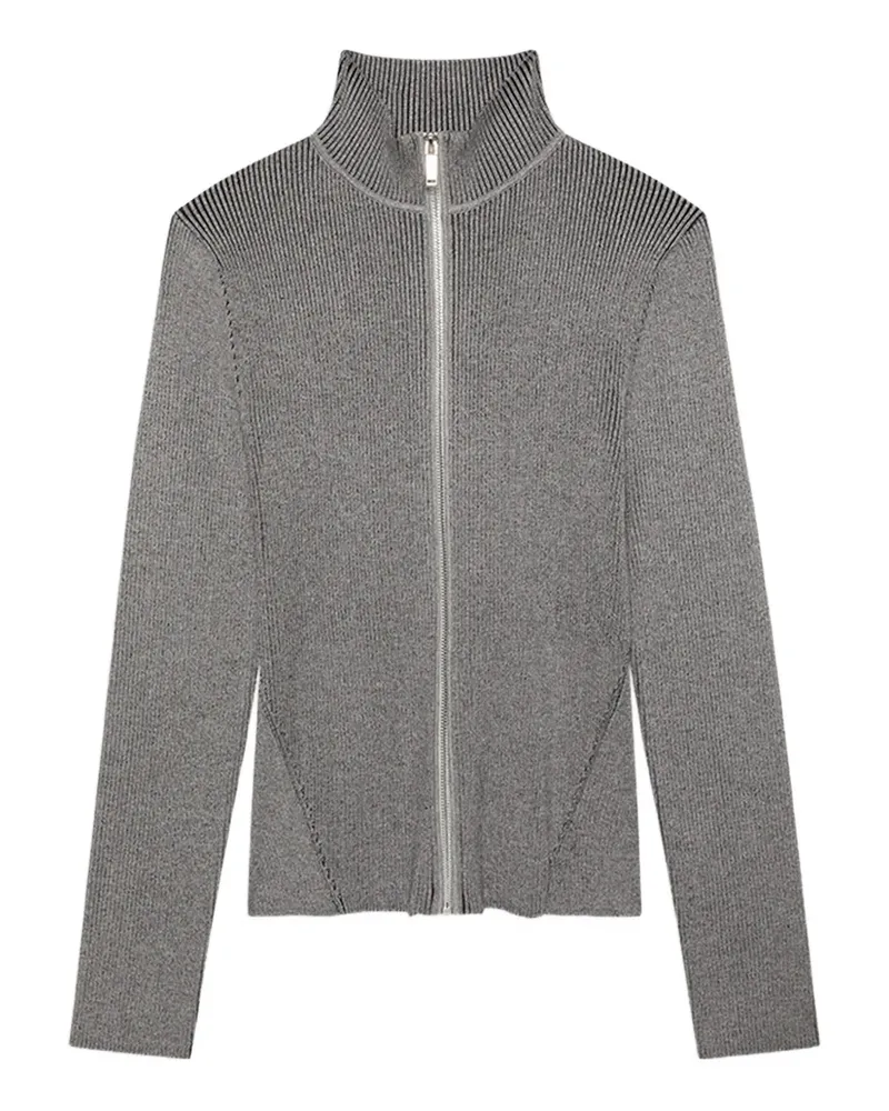 Calvin Klein zip-up ribbed cardigan - Grau Grau