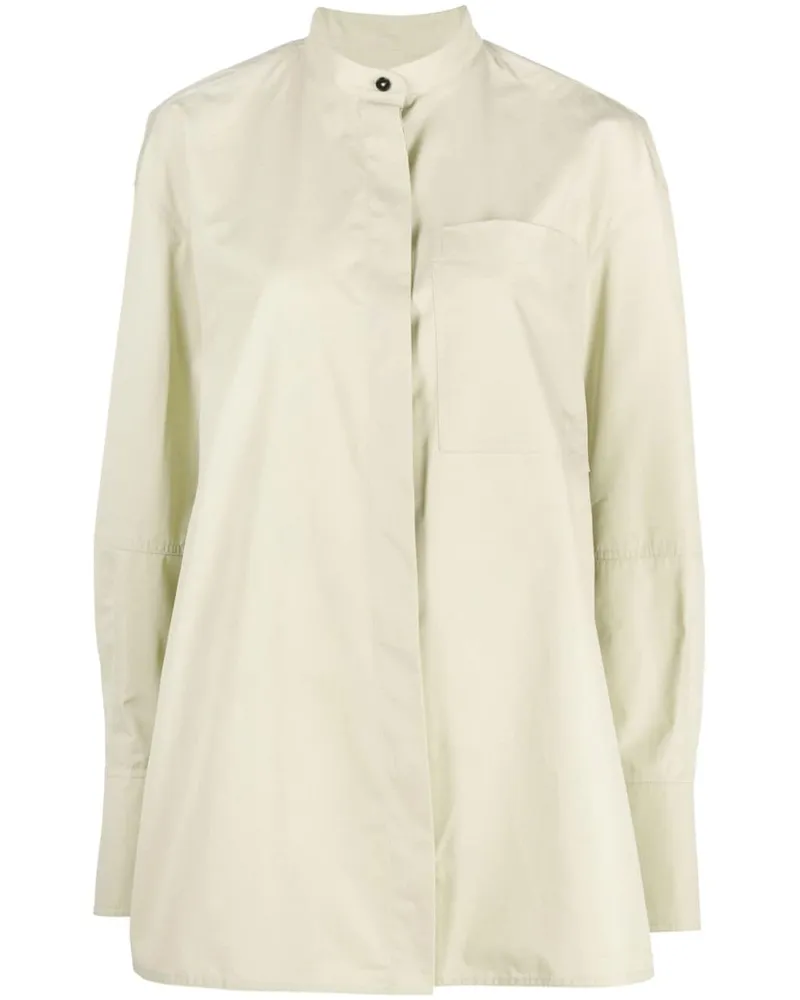 Jil Sander Kragenloses Hemd - Grün Grün