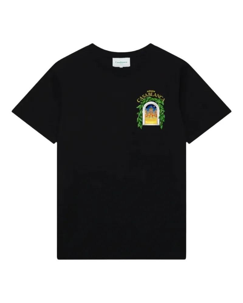 Casablanca Paris T-Shirt mit Logo-Print - Schwarz Schwarz