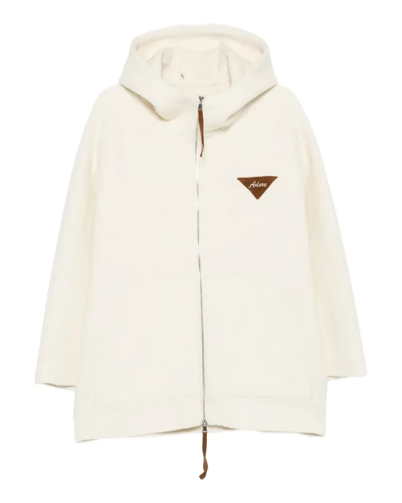AVA ADORE logo-patch hooded jacket - Nude Nude