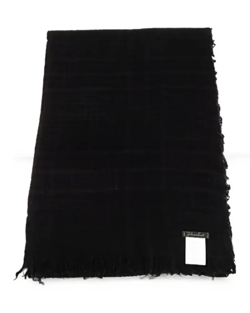 Faliero Sarti checked frayed-edge scarf - Braun Braun
