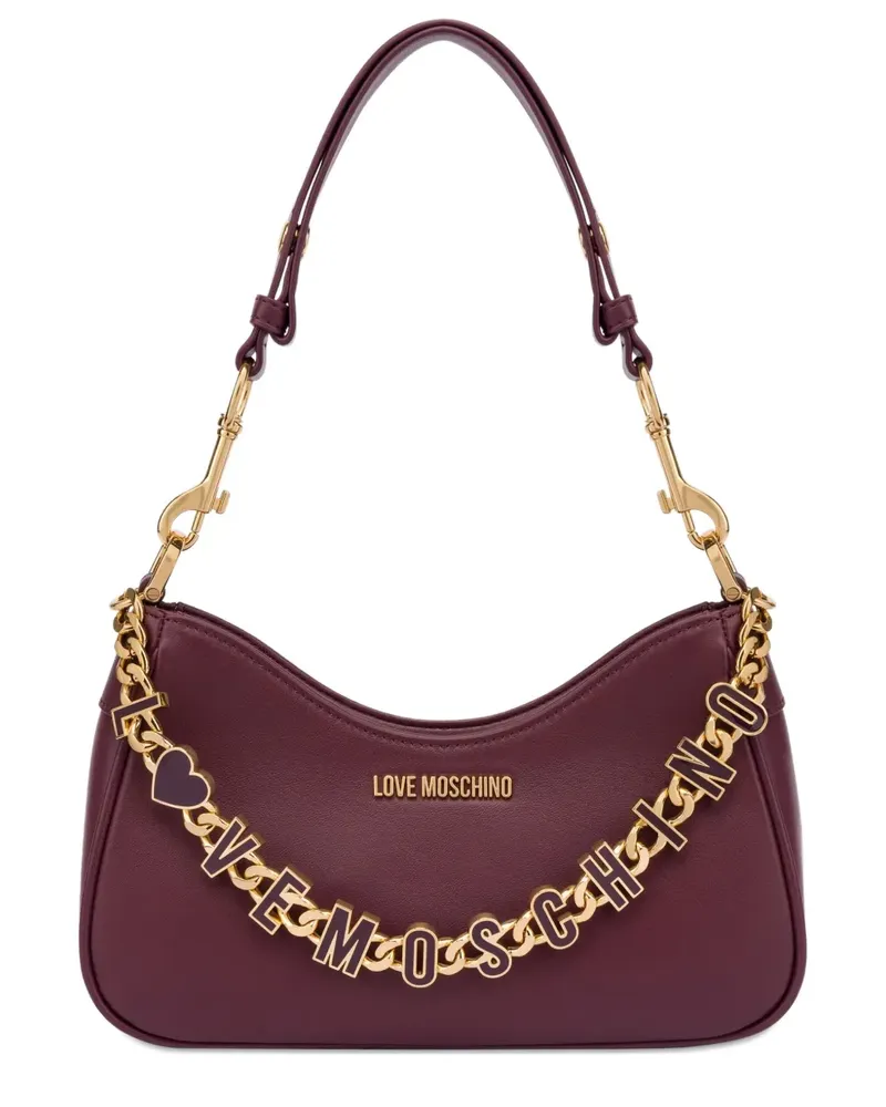 Moschino Schultertasche mit Logo - Violett Violett