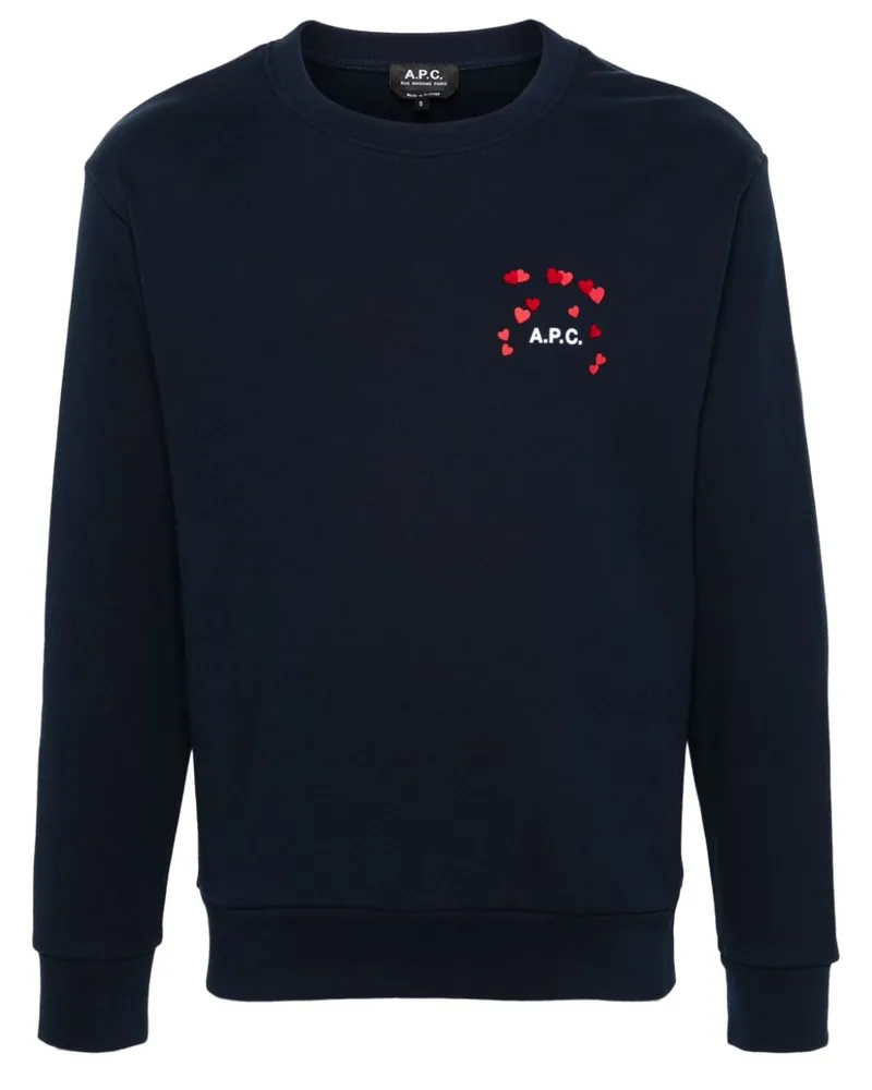 A.P.C. Sweatshirt mit Logo-Print - Blau Blau