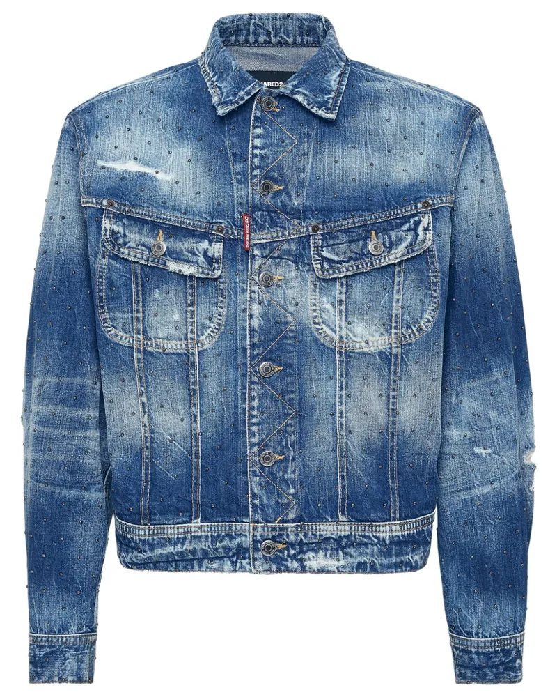 Dsquared2 Jeansjacke mit Perlen - Blau Blau